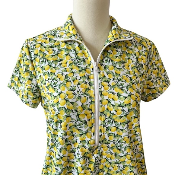 J MCLAUGHLIN YANNA DRESS S CATALINA CLOTH LEMON PRINT 1/4 ZIP POLO SUMMER NWOT - Picture 3 of 12